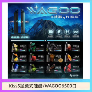 WAGOO哇酷Kiss5 6500口拋棄式 | 自由混搭雙口味 | 雙芯組合